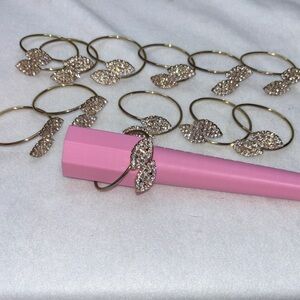 Gold Leaf Design Napkin Rings - 14 pieces!